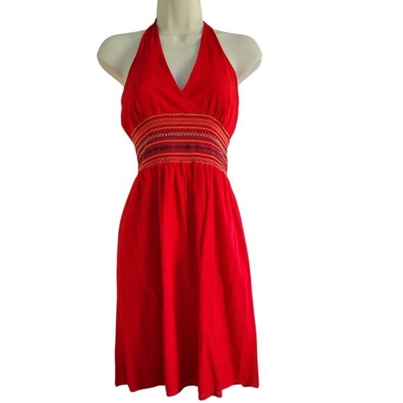 Vintage Forever 21 Y2K Babydoll Halter Red dress Coastal Boho Chic Indie Small - Picture 13 of 14